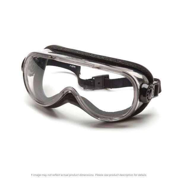 Pyramex - Safety Anti-Fog Top Shelf Chemical Splash Goggle with Foam Padding Grey Body, Clear Lens-H2X, MOQ-5pcs - G404T