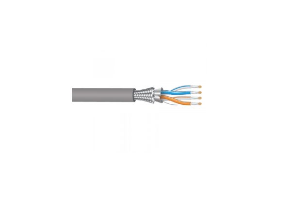 Paige 459842, 2 Pair 24 AWG Stranded Tinned Copper, Overall Shield and Tinned Copper Braid, Roll of 305 MTR