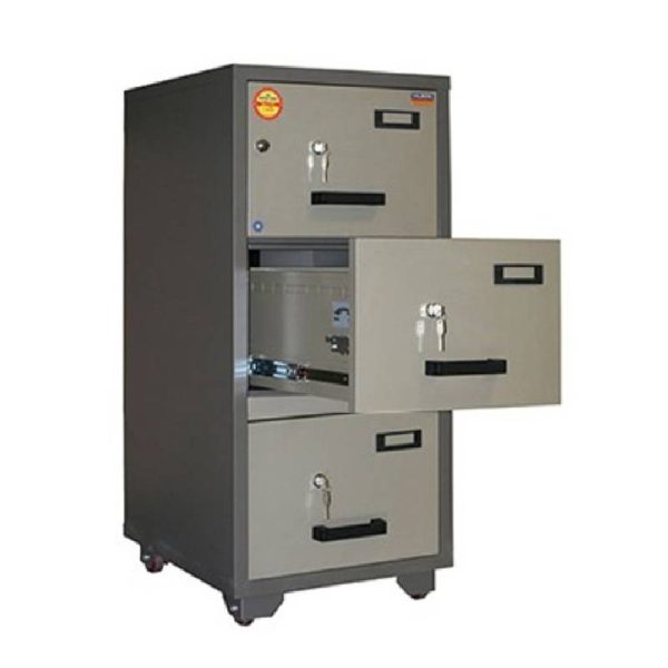 Valberg - FC 3E-KK Fire Resistant Filing Cabinet 3 Drawers, Digital & Keylock, 1163 x 545 x 653mm