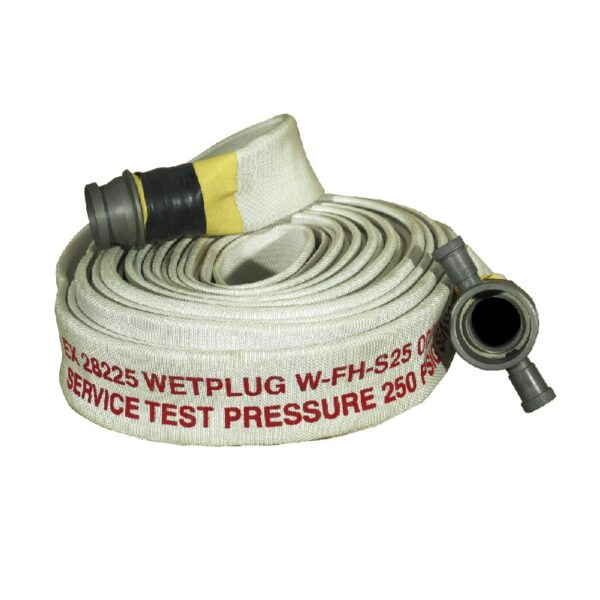 Wetplug - UL Approved Fire Hose 2-1/2" x 30MTR Synthetic Jacketed with EPDM/Synthetic Rubber Lined with Anodized Aluminium Alloy Coupling of 2-1/2" x 2-1/2" Instantaneous Pair of Male & Female 250 PSI, White - W-FH-S25