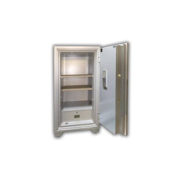 Eiko - Fire Resistant Safe 2 Shelves 1 Drawer with F/P, Digital and 1 Button Keylock, Light Warm Grey - 702YET