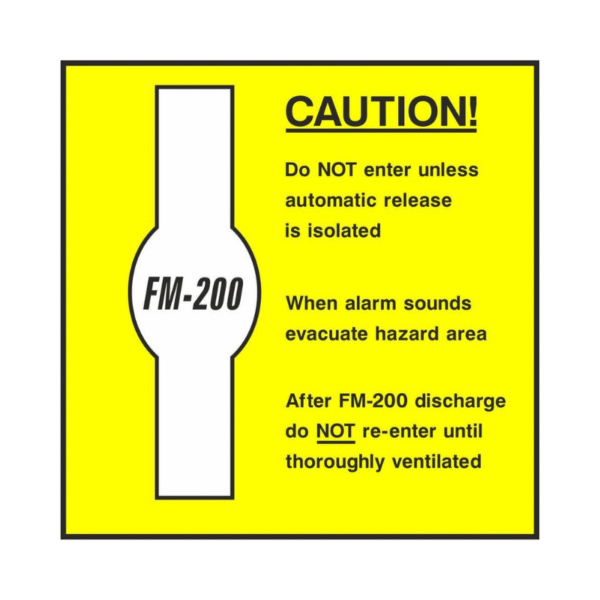 FM200 System Signage Board (PVC 20x20cm)