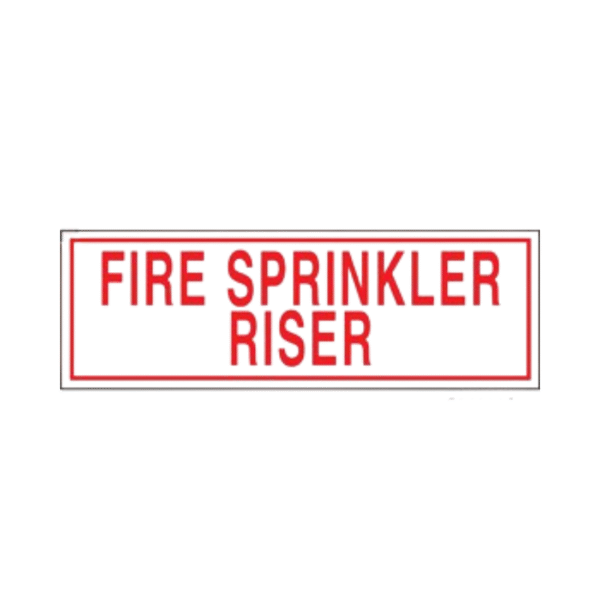 PVC "SPRINKLER RISER" Signage Board