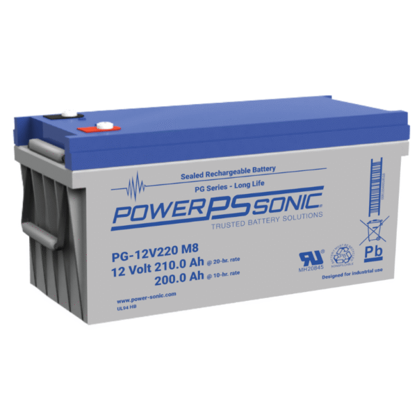 Power Sonic PG 12V220 Rechargeable Sealed Lead Acid Battery 12V 210Ah