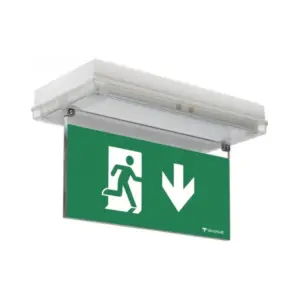 8W Fluorescent Exit Light Single Sided Down Arrow