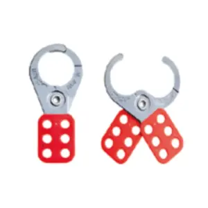 LOTO-LOK HSP-PMH-38R Steel Safety Lockout Hasp - 38mm Jaw - Red - 6 Locks Capacity (MOQ-10Pcs)